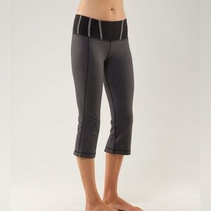 Lululemon Gray and Black Cropped Leggings